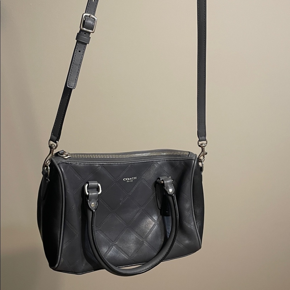 Coach Charcoal Quilted Satchel